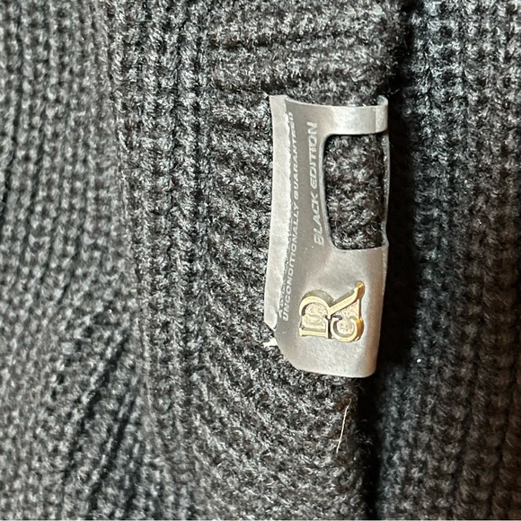 LCR Black Edition Sweater Full Zip Cardigan Black Chunky Knit Men's Size XXL NWT - Picture 7 of 11